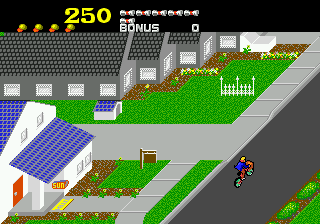 Paperboy (USA, Europe) In game screenshot